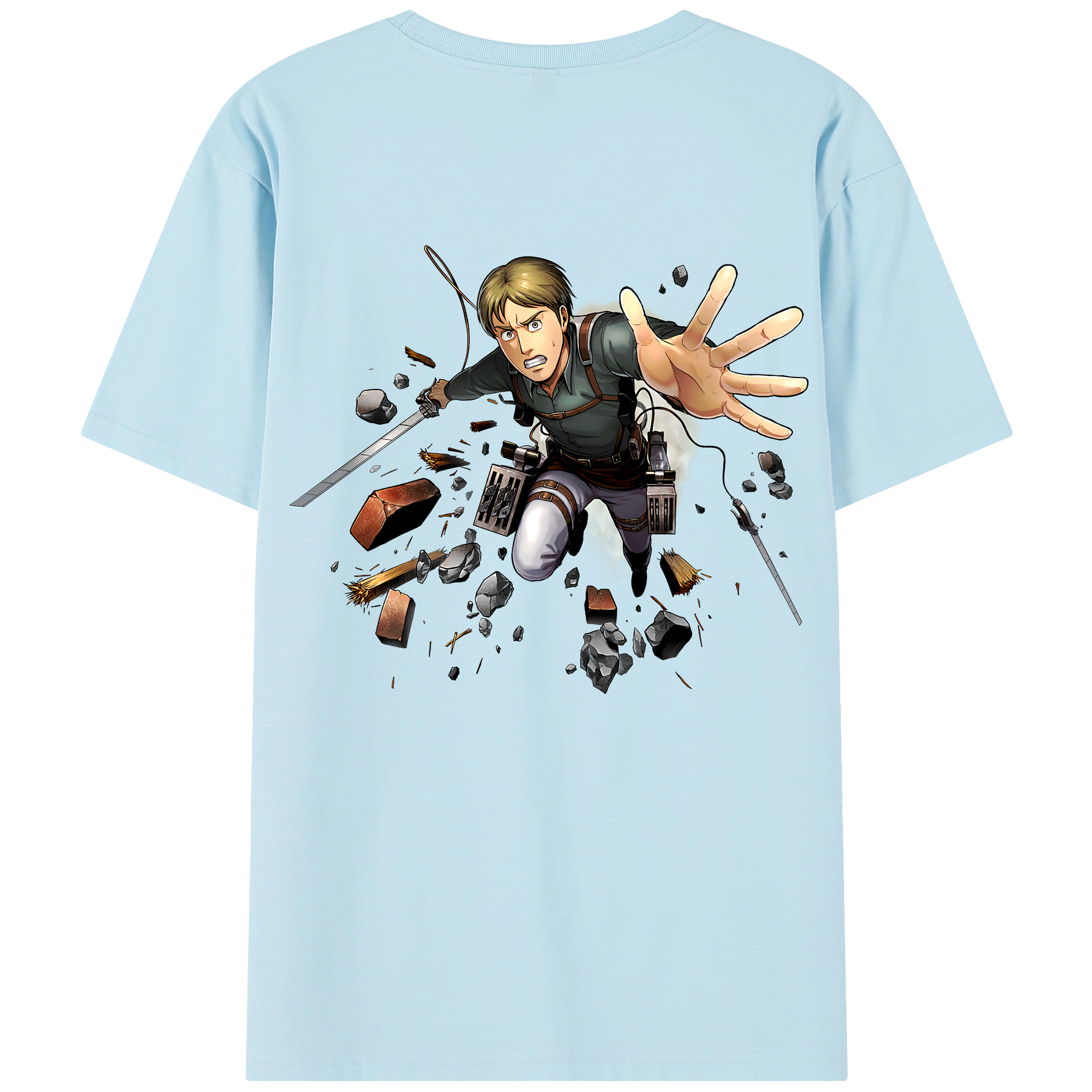 （画像用） 進撃の巨人 Attack on Titan 綿100％半袖Tシャツ（背面プリント）
